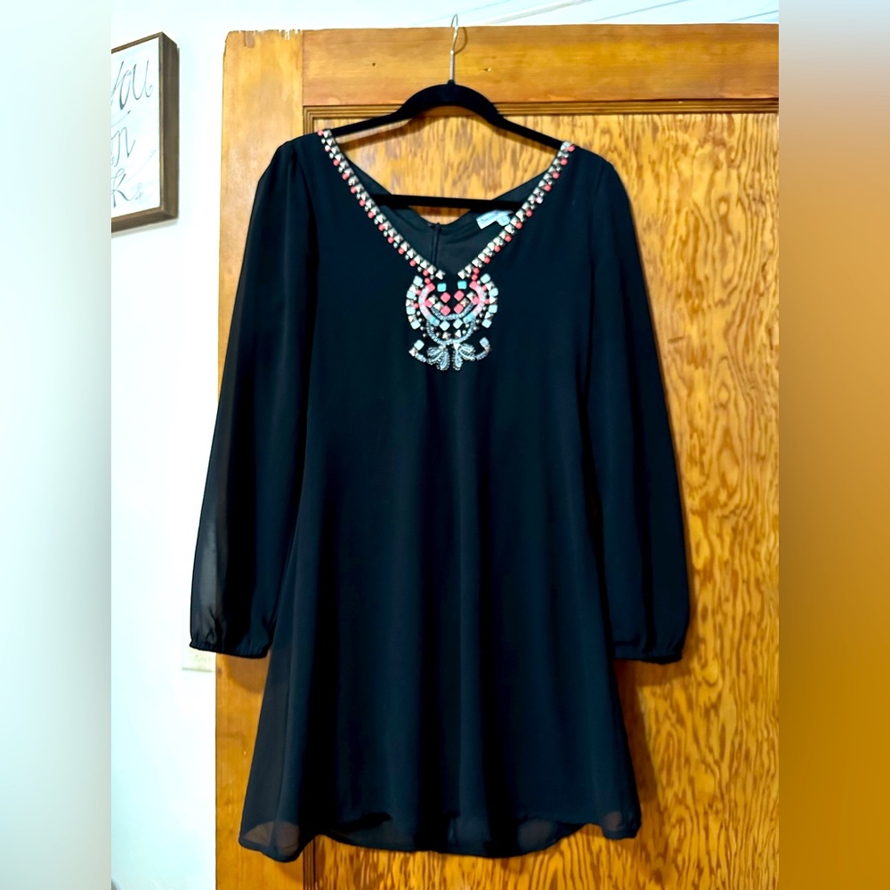 Original Peace Black Long Sleeve Dress Size Small